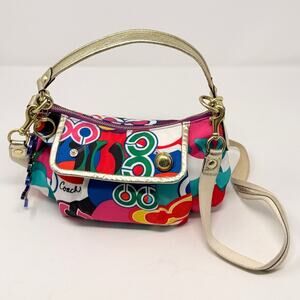 Coach Groovy Poppy Multicolor Signature Shoulder Bag Hang Tag RARE 13834